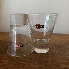 2 Vintage Funnel Shape Martini Glasses Heavy Base. 11.25cm Tall. 