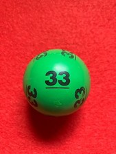 Official National Lottery Ball, Number 33, Green, Original from 1994