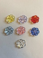 13mm Buttons 7 Colours Clear