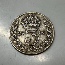 1916 George V 3 Pence Silver