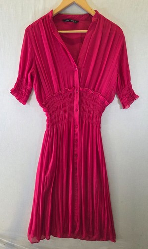 Zara pleated midi dress womens - dress,