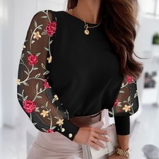 Women's Ladies Floral Puff