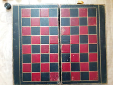 An Antique Leather chess Backgammon Games Box x1900