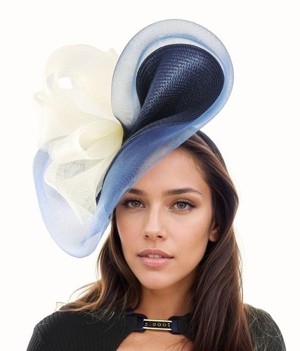 Navy blue cream saucer disc - cream,