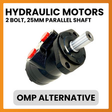2 Bolt Mount, 25mm Parallel Shaft, Low Speed High Torque Hydraulic Motor, OMP