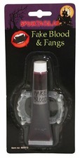 Kids Blood & Fangs Kit Halloween Fancy Dress Vampire Dracula Fright Night Scary