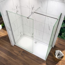 185/195/200cm Wet Room Shower Bath Screen Enclosure Panel NANO 8mm Glass Cubicle