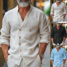 Trendy Stand Collar Linen