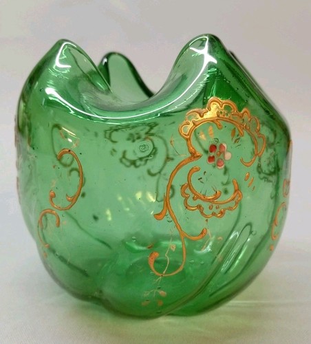 Vintage bohemian green glass - bohemian,