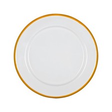 1x Yellow 20cm White Enamel