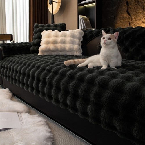 Thick faux fur sofa - fur, non