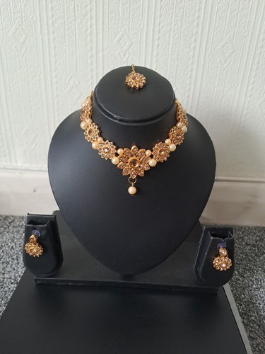 Indian jewellery set golden - jewellery,