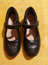 Girl's Black Clarks School Shoes Size 1F EU 33