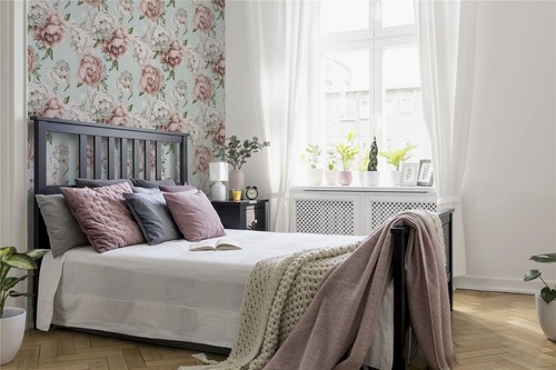 Mint peony floral wallpaper - 3d,