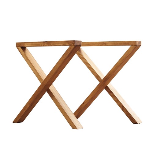 Solid wood crossover table - wood, x