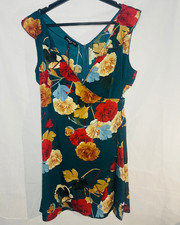 NEW Parisian Teal Floral Petite Wrap Mini Dress - No Tags, Never Worn - Size 14