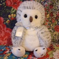 RUSS 8" SHINING STARS SNOWY OWL SOFT TOY PLUSH GREY & WHITE RUSS BERRIE