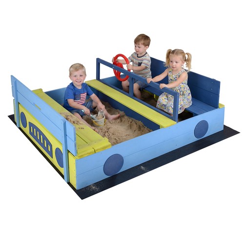 Playhouse sandpit with bench - sandpit,