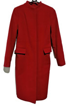 Hobbs Red Coat Size 8 72%Wool 6%Cashmere 3/4 Length