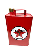 Texaco Square Petrol Can Brass Cap Decorative Oil Can, tool Vintage Style Large