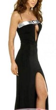 Black Stripper Dress Long Size