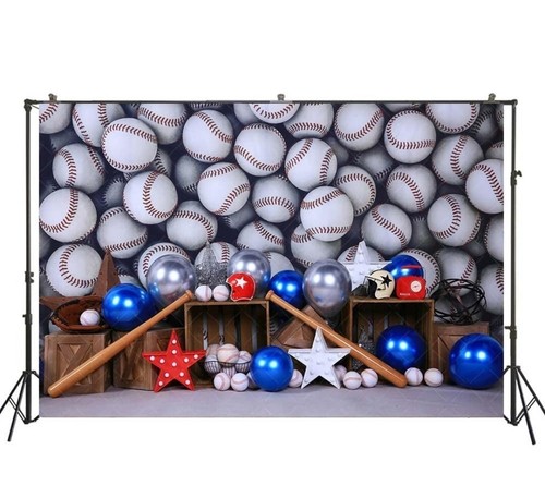 Baseball backdrop boy party - backdrop,