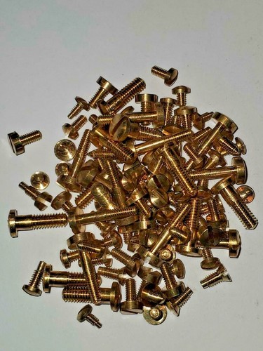 Solid brass clock screws - brass,