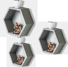 Floating Wall Shelf Hexagonal