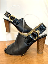 CHLOE Open Toe Slingback Black