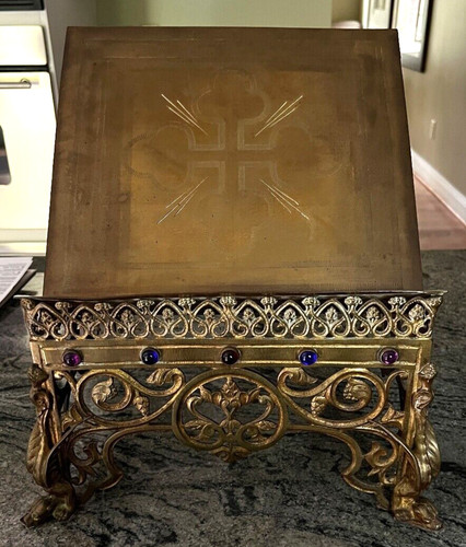 Gothic revival gilt bronze - gilt,