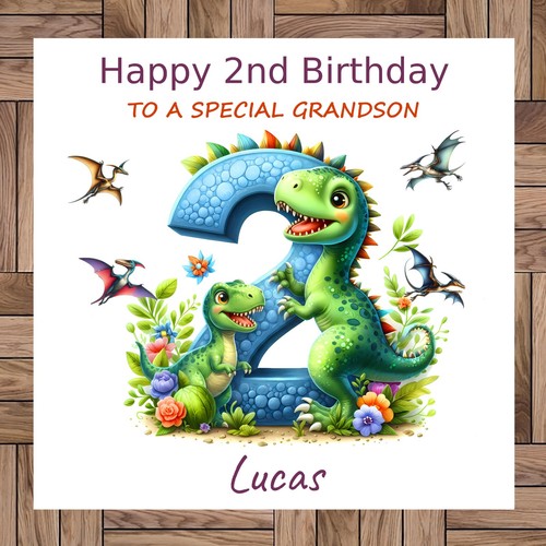 Personalised dinosaur 2nd - personalised,