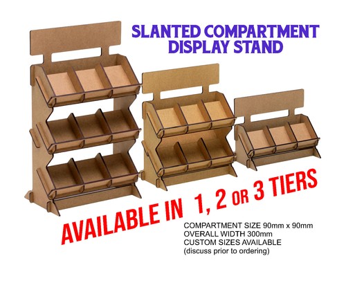 Slanted tall display - slanted, stand
