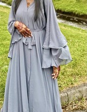 3-Piece Layered Grey UAE Abaya