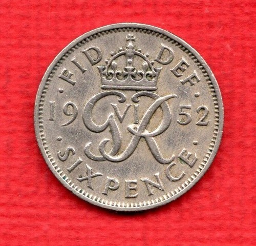 1952 sixpence coin king - coin, of