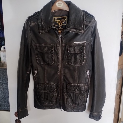 Superdry leather jacket - superdry, small