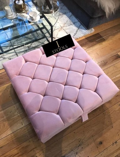 Square velvet ottoman - square,