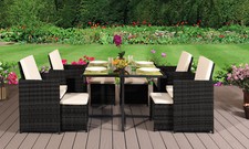 Rattan garden furniture cube - garden,