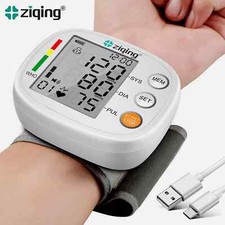 Wrist Blood Pressure Monitor Adjustable Cuff Voice Heart Rate Machine LCD Screen