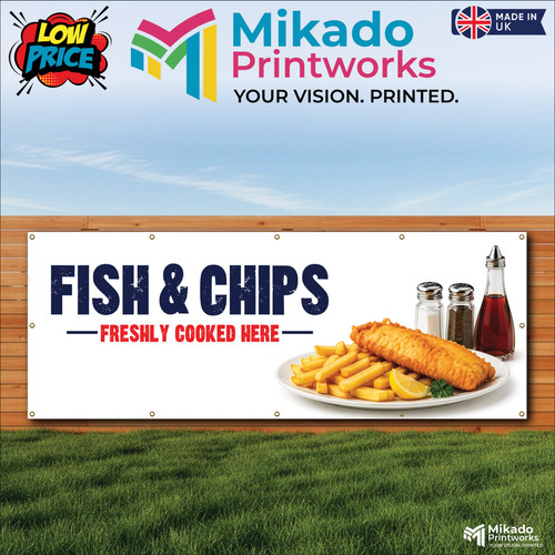 Fish and chips banner freshly - fish,