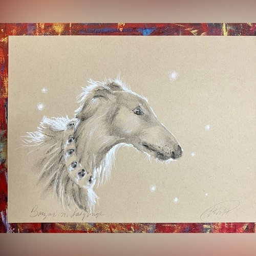Original borzoi dog - original,