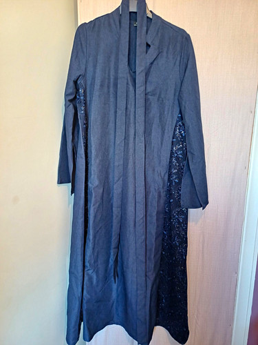 Women navy long abaya - navy,