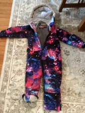 Blue Magic Kids Size 125 Sz7  Galaxy Stars Snowsuit Coveralls Waterproof