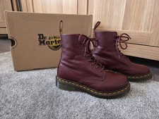 Dr. Martens Women's 1460 Pascal Virginia  Leather Cherry Red Boots UK Size 3