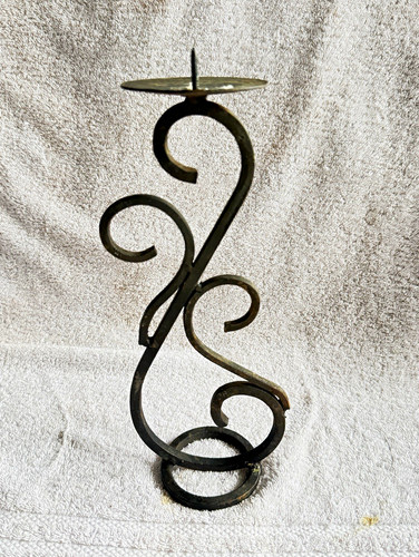 Vintage wrought iron candle - wrought,
