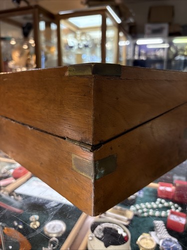 Victorian walnut writing slope - walnut,