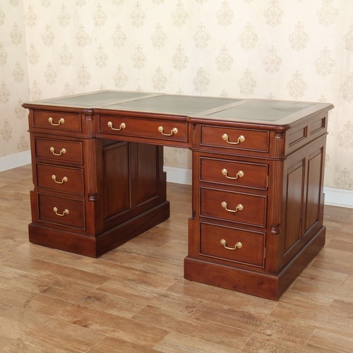 Pedestal desk mahogany - desk,