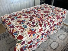 Handmade Suzani Bedspread/ Uzbek Suzani Throw & Wall Hanging/ Bohemian Love Gifs