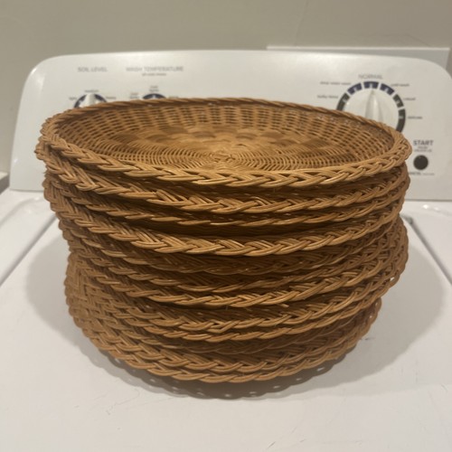 Wicker charger plates set - wicker,