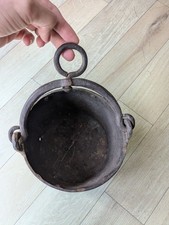 Antique Cast Iron Cauldron with Handle