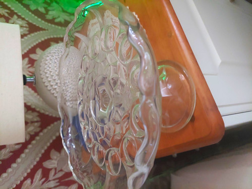 Clear round glass - clear, pedestal
